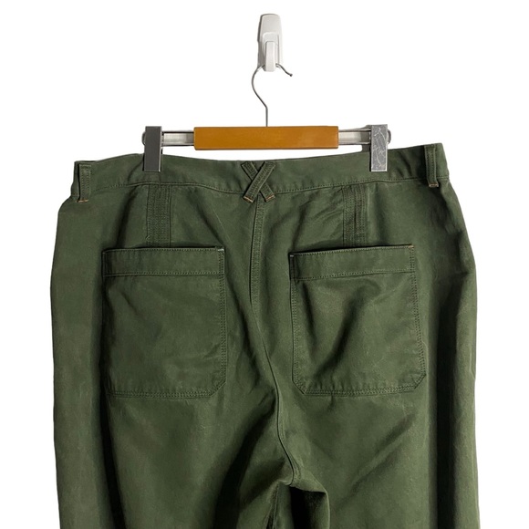 White Stuff Women's Green High Waisted Wide Leg Pants - Picture 7 of 8